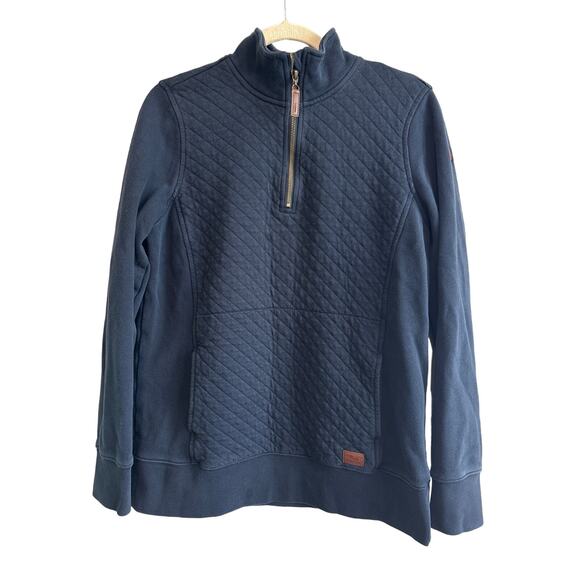 L.L. Bean Quilted Quarter Zip Sweatshirt In Blue Size Medium - Picture 1 of 7